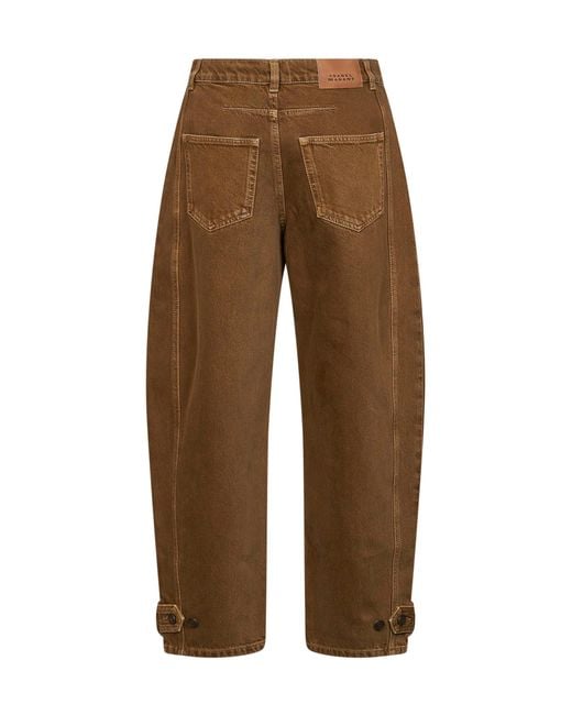 Isabel Marant Brown Cotton Denim Leya Barrel Jeans