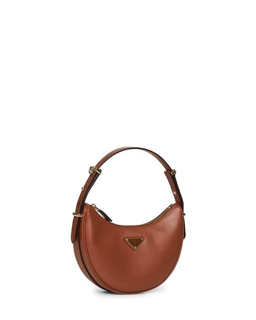Prada Pink Cognac Prada Arqué Small Shoulder Bag
