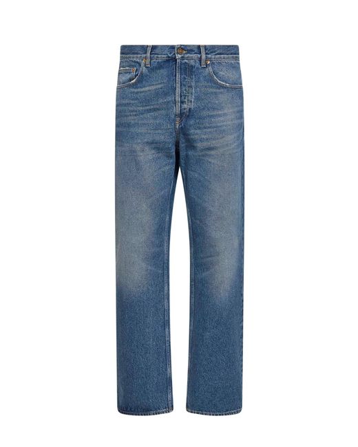 Golden Goose Deluxe Brand Blue Denim Medium-Wash Loose-Fit Jeans for men
