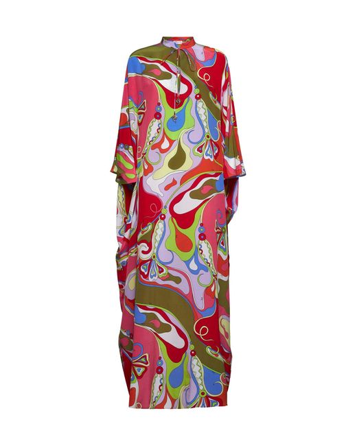 Caftano Lungo di Emilio Pucci in Red