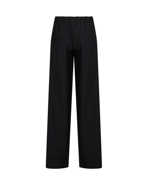 Blanca Vita Black Wide-Leg Trousers Pika Crepe Polyester