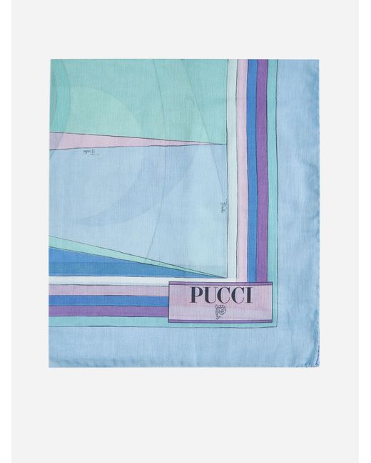 Emilio Pucci Blue Very Vivara Print Cotton Sarong