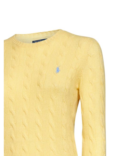 Polo Ralph Lauren Yellow Fall Cable-Knit Wool And Cashmere Sweater<Br