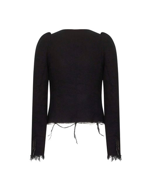 Uma Wang Black Wool And Linen Blend Kuppy Jacket