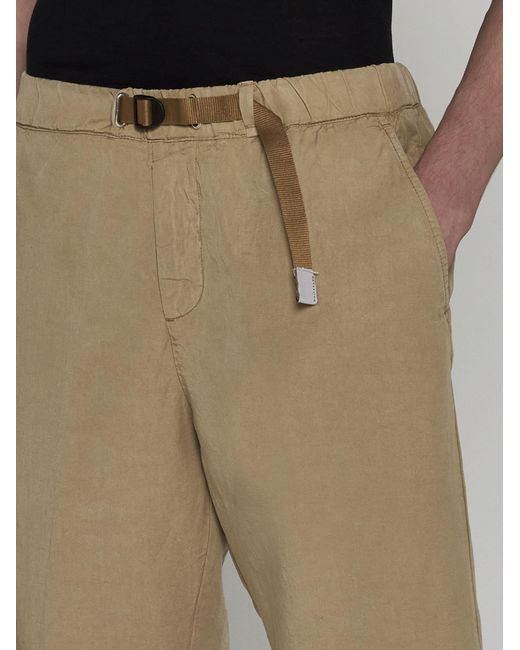 White Sand Natural Lyocell, Linen And Cotton Trousers for men