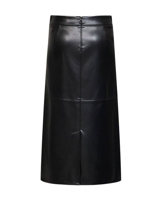 Max Mara Black Coated Jersey Smmcrisma Midi Skirt
