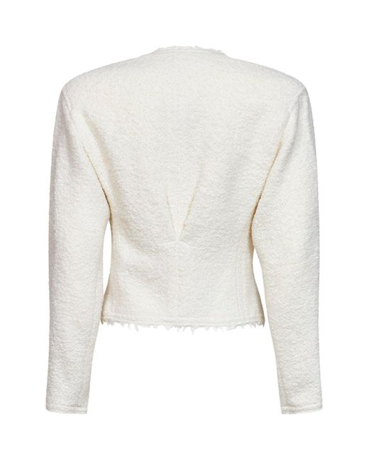 Isabel Marant White Ecru Bouclé Wool And Alpaca Blend Suna Jacket