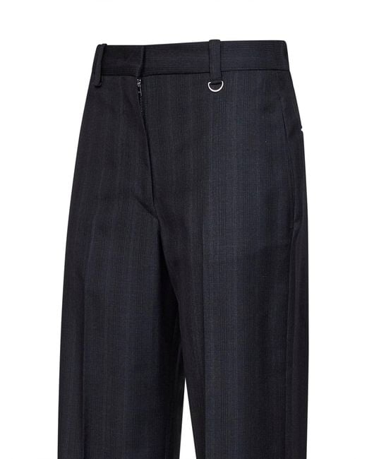 Isabel Marant Blue Dark Anthracite Check Virgin Wool Noanda Trousers
