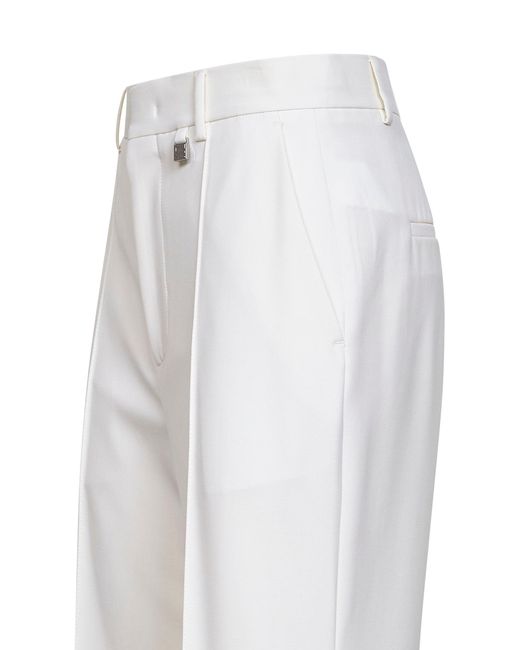 GIUSEPPE DI MORABITO White Virgin Wool Flared Trousers
