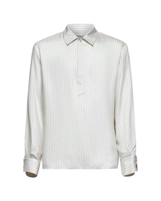 Camicia A Tunica A Righe di Saint Laurent in White da Uomo