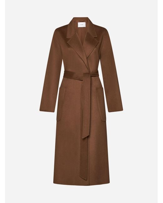 IVY & OAK Celia Woolblend Belted Coat in Brown Lyst