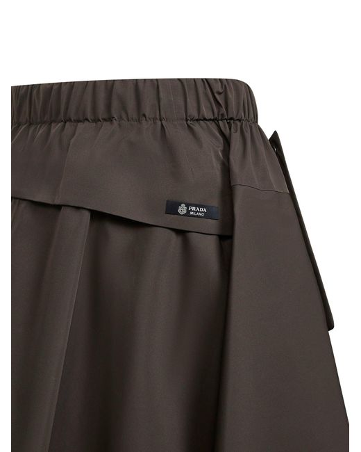 Prada Abbigliamento Brown Technical Canvas Circle Midi Skirt