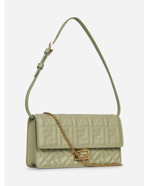 Fendi Sage Green Wallet On Chain Baguette | Lyst