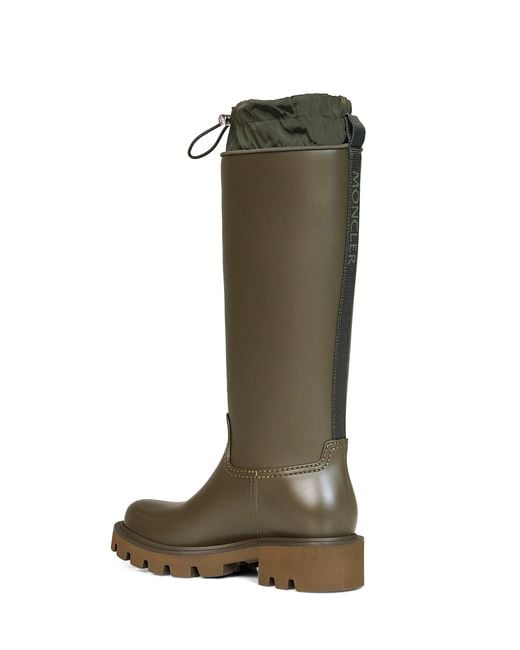 Moncler Green Kickstream High Rain Boots
