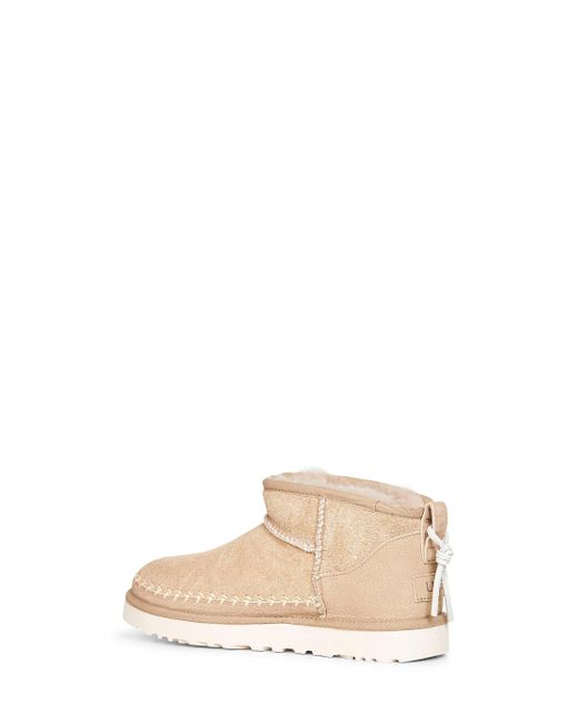 Ugg Natural Mustard Seed Classic Ultra Mini Biarritz Ankle Boots