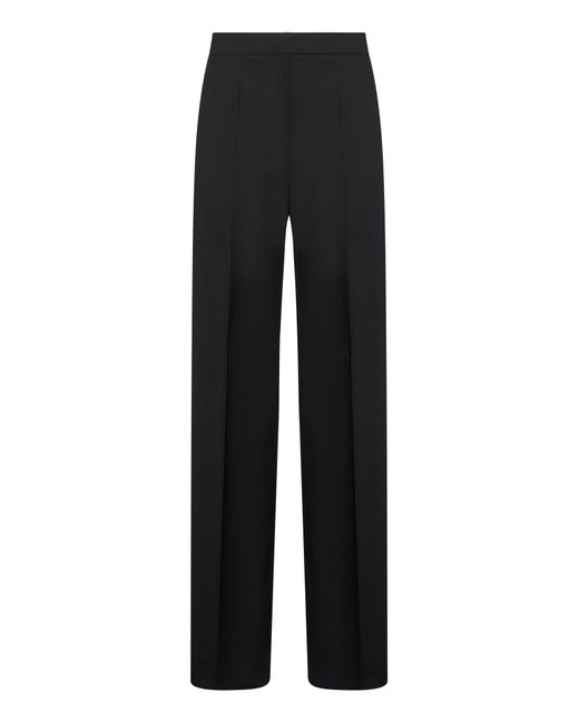 Max Mara Black Light Wool Fernet Straight Trousers