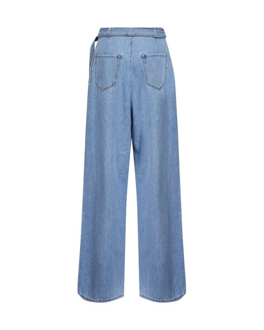 Dries Van Noten Blue Denim Belted Wide-Leg Jeans for men