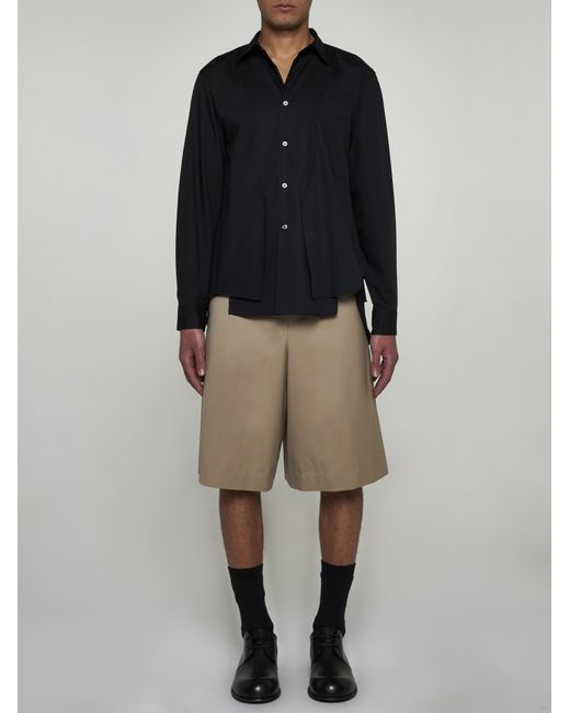Comme des Garçons Black Cotton Asymmetric Shirt for men