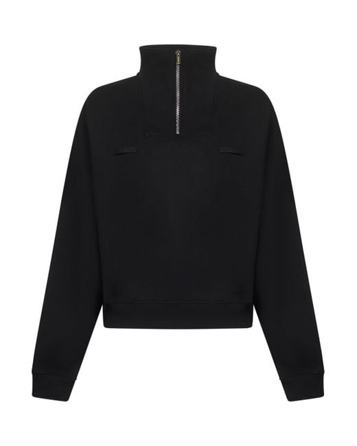 Felpa Con Mezza Zip Gros Grain di Jacquemus in Black