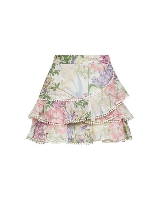 Charo Ruiz White Mini Skirt Fera Cotton-Blend