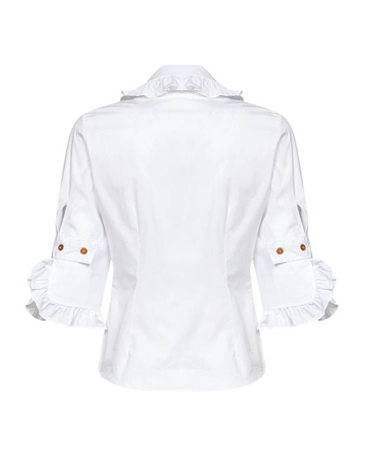 Vivienne Westwood White Cotton Toulouse Shirt With Cut-Out Detail