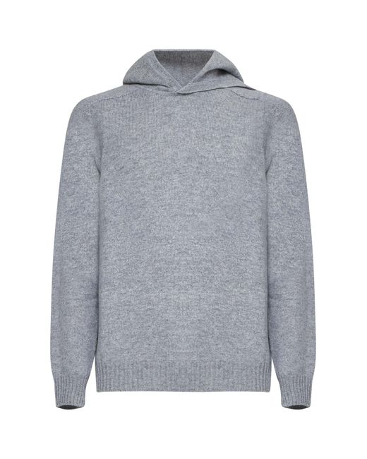 D 40 Gray Super Geelong Wool Hoodie for men