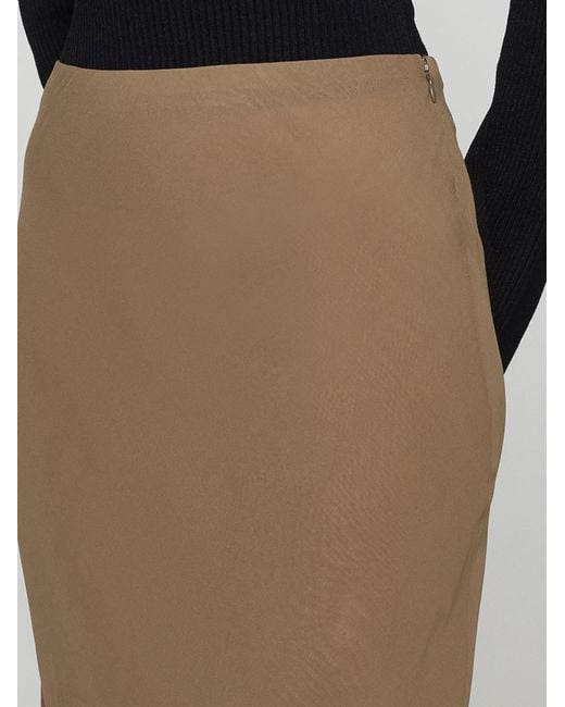Khaite Natural Mauva Silk Long Skirt