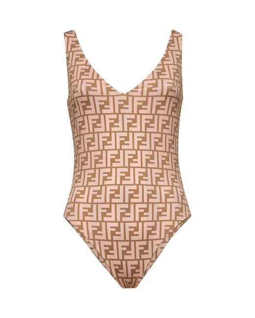 Fendi Pink Lycra Reversible One-Piece Swimsuit