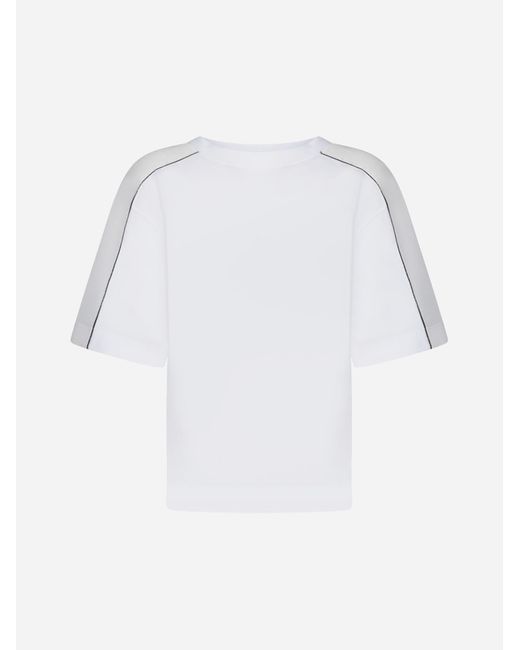 Brunello Cucinelli White Monile Cotton T-Shirt