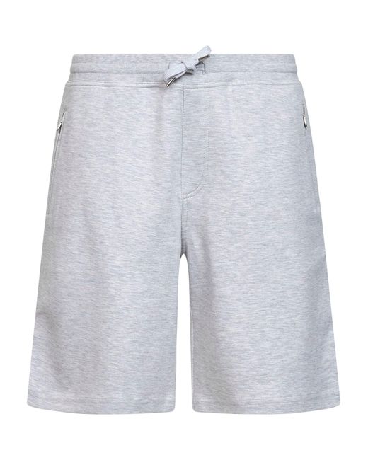 Brunello Cucinelli Blue Pearl Double Fleece Bermuda Shorts for men