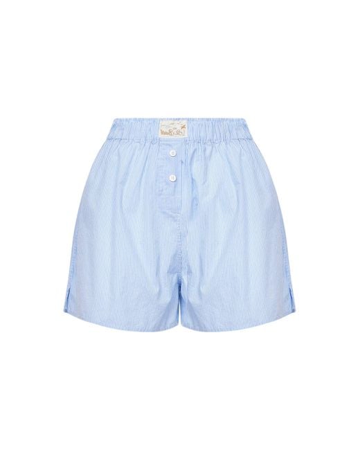 Mc2 Saint Barth Blue Boxy Boxer-Style Shorts
