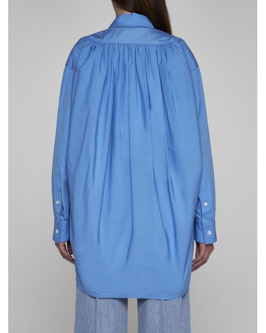 Bottega Veneta Blue Cotton-blend Oversize Shirt