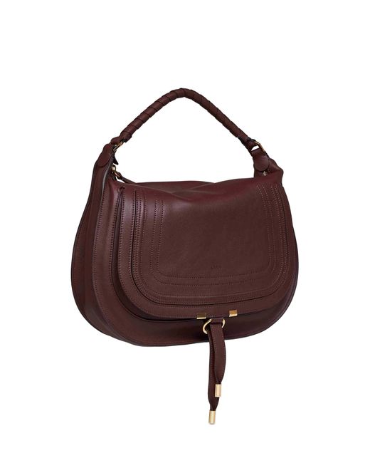 Chloé Brown Dark Velvet Marcie Small Shoulder Bag