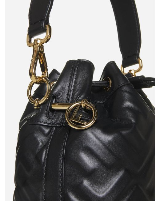 Fendi Black Mon Tresor Ff Leather Mini Bag