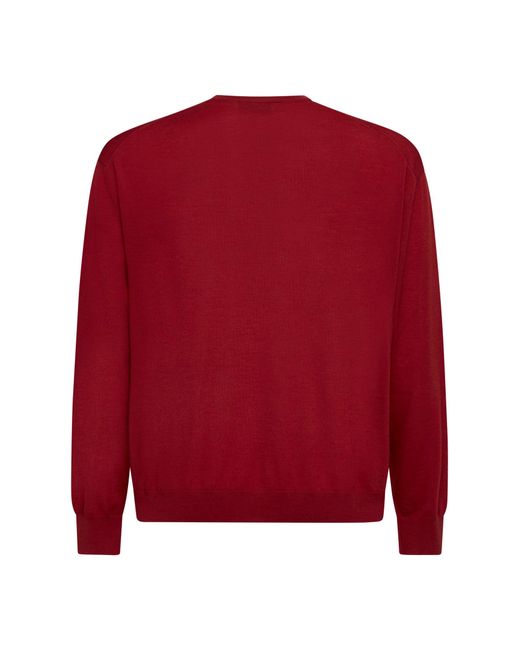 D 40 Red Virgin Wool Crewneck Sweater for men