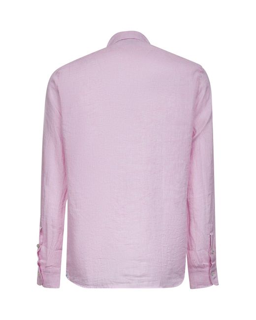 Tagliatore Pink Linen Shirt for men