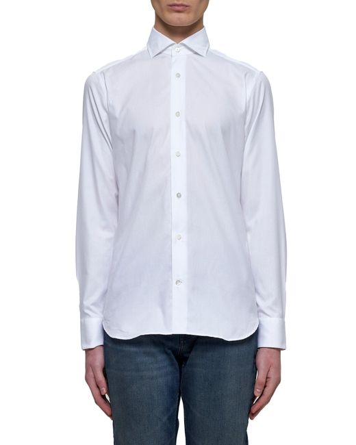 D 40 White Cotton Classic Shirt for men