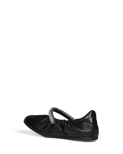 Jimmy Choo White Nappa Leather Jade Ballet Flats With Crystal Strap