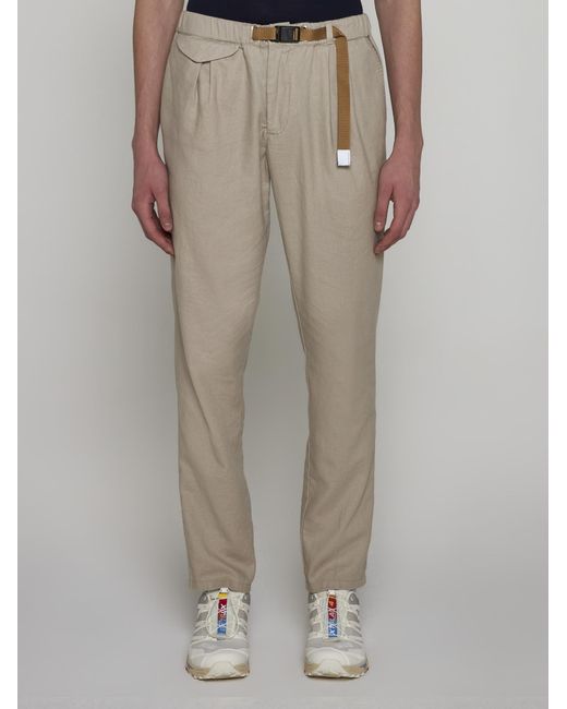 White Sand Gray Linen And Cotton Trousers for men