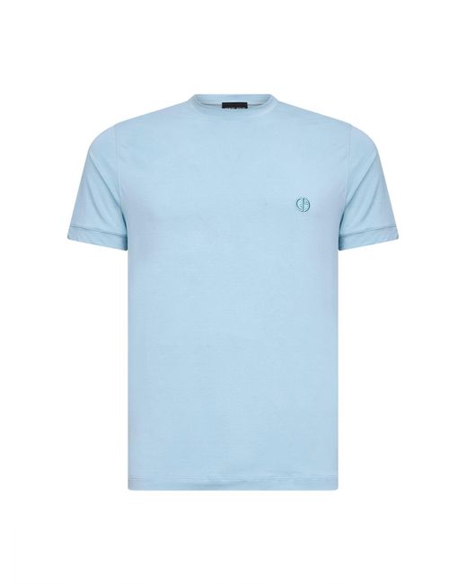 Giorgio Armani Blue Light Asv Stretch Viscose Jersey T-Shirt for men