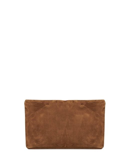Saint Laurent Brown Caramel Cognac Large Cassandre Envelope Clutch