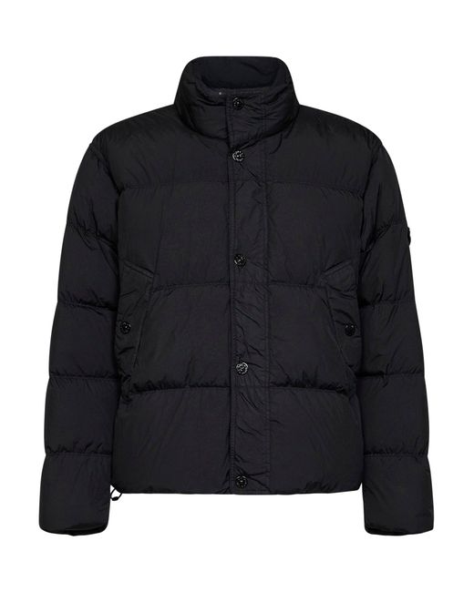 Stone Island Black Crinkle Reps Ny Down Jacket for men