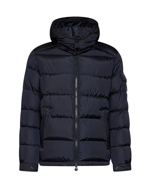 Moncler Blue Maya Matte Short Hooded Down Jacket for men