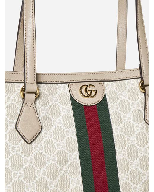 Gucci White Ophidia GG Canvas Medium Tote Bag