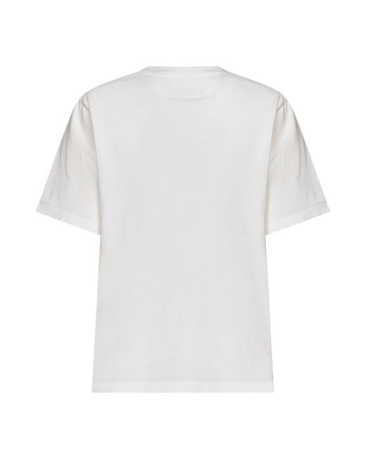 MM6 by Maison Margiela White Stretch Jersey T-Shirt With Numeric Patch