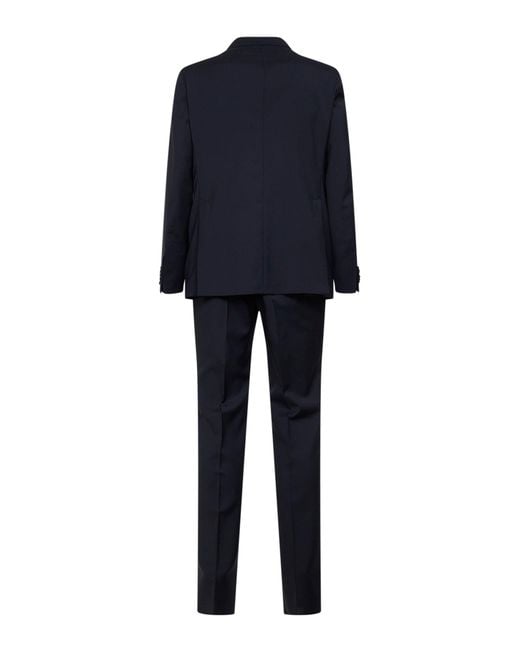 Tagliatore Blue Virgin Wool Single-Breasted Vesuvio Suit for men
