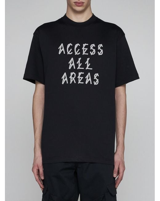 44 Label Group Black Access All Areas Cotton T-shirt for men