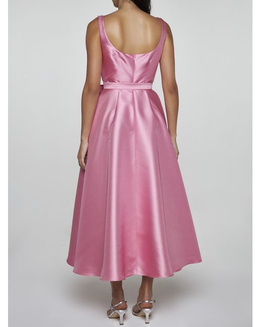 Blanca Vita Pink Arrojado Satin Midi Dress