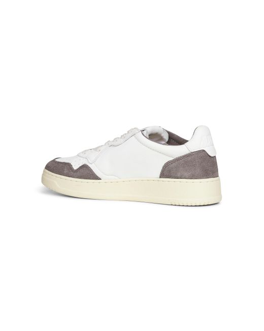 Autry White Goatskin And Suede Medalist Low Sneakers for men
