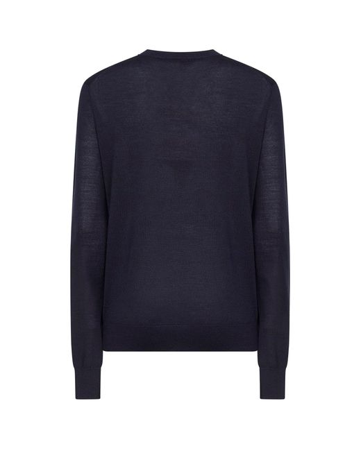 Totême Blue Midnight Merino Wool And Silk Fine Knit Sweater